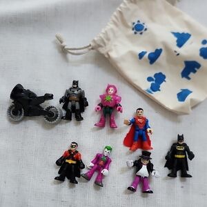 Superhero Action Figure Set with Storage Bag